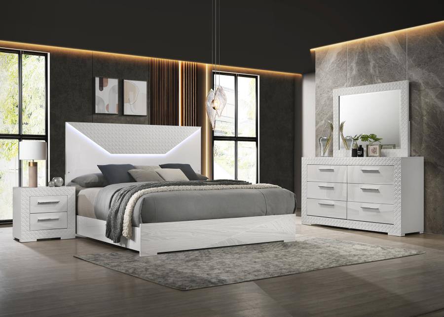 Ives Bedroom Set White / Queen 4pc set
