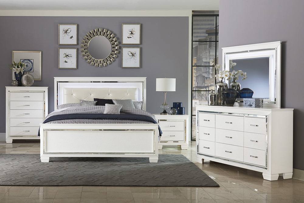 Allura bedroom set White / Queen 4pc